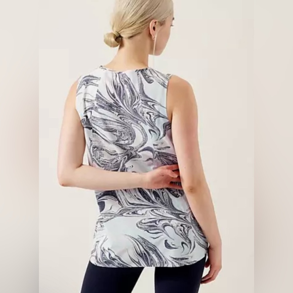 Athleta Women's Zephyr Refined Tank Sumi Marble Light Blue XS